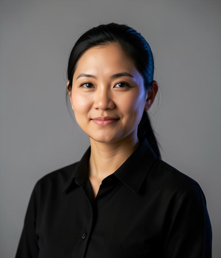 Fictional demo portrait for Mei L.